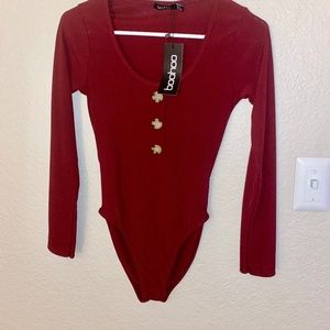 Maroon body suit